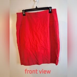 INC International Concepts Vibrant Red-Orange Pencil Skirt